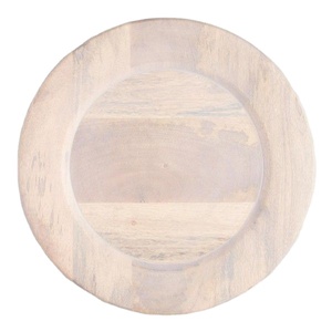 Platos de Madera Rústicos Hechos a Mano, Platos Redondos para Cena, Platos de Servir de Madera de Acacia Natural, Vajilla Reutilizable, Estilo Rústico - Product Image 1