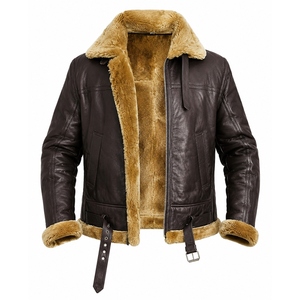 Chaqueta de Invierno Personalizada para Hombre, Estilo Casual, B3, de Piel de Oveja, Ecológica, Resistente al Viento, Forrada con Pelo de Sherpa, con Estampado Digital - Product Image 1