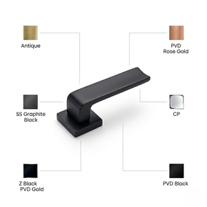 Brass Door <b>Handle</b> Set with Mortise <b>Lock</b> | Designer Lever <b>Handles</b> in Antique, Black, Graphite & Gold Finish for Interior Doors - Product Image 5