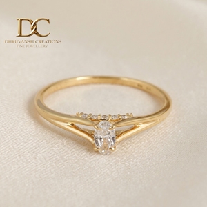Bague en or jaune massif 14 carats avec diamant de laboratoire taille brillant ovale, bijoux fins pour femmes, certifiée IGI, alliance de luxe - Product Image 2