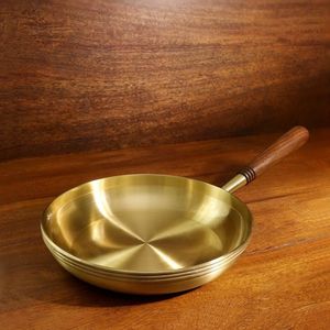 Durable Brass Metal Fry <b>Pan</b> <b>With</b> <b>Lid</b> Gold Polish For Home Kitchen Cookware Stovetop Cooking <b>Pan</b> Handmade <b>Frying</b> <b>Pans</b> - Product Image 5