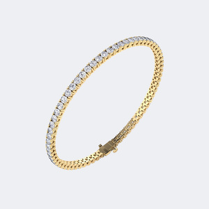 Pulsera de Diamantes de 4.36 CTW, Color E-F, Claridad VVS2, Corte Brillante Redondo, Oro de 14K, Joyería de Lujo Sostenible Certificada, Regalo - Product Image 5