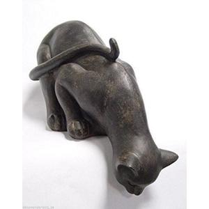Statue de chat décorative en bronze, décoration intérieure et extérieure, sculpture de chat en fonte pour la maison et le jardin - Product Image 1