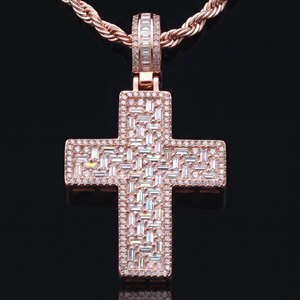 Collar de cadena cubana con colgante de oso de piedra natural chapado en oro macizo de 14K estilo hip-hop Iced Out - Product Image 4