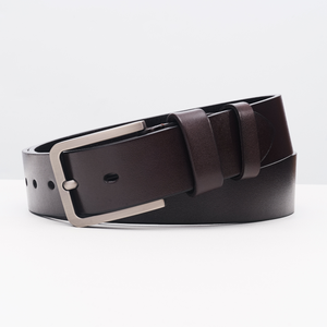 Ceinture pour homme en cuir de vachette véritable avec boucle en alliage, de haute qualité, style business de luxe, fabrication directe d'usine, personnalisable - Product Image 3