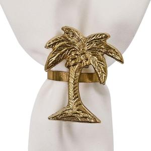 Anillo para Servilletas con Diseño de Palmera Dorada, Decoración de Mesa de Latón, Accesorio Bohemio para Fiestas, Anillo de Lujo para Servilletas con Diseño de Árbol, Decoración para Eid - Product Image 1