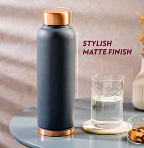 Copper <b>Water</b> <b>Bottle</b> Pure Copper Reusable Drinking <b>Bottle</b> Customized Color Classic Style for <b>Daily</b> Hydration Home Office Travel - Product Image 4