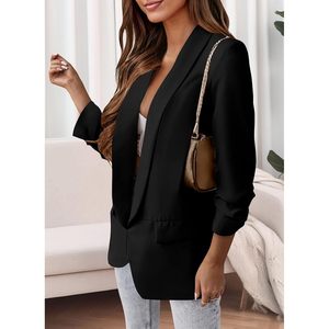 Blazer Casual Personalizado para Mujer, Primavera-Otoño 2025, Manga Larga, Frente Abierto, Traje de Oficina, Chaquetas Cruzadas con Estampado - Product Image 5