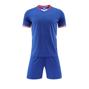 Ensemble de maillots de football personnalisés pour hommes, col en V, uniforme de football à manches courtes, kit d'équipe imprimé numériquement, 100% polyester, été - Product Image 3