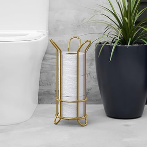 Support de papier toilette sur pied - Distributeur de papier toilette autoportant avec rangement pour méga-rouleaux, porte-rouleaux de salle de bain sur pied - Product Image 2