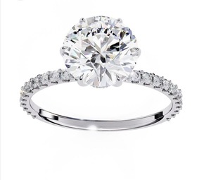 Bague en argent 925 plaqué or, personnalisée avec moissanite, bague de mariage, moissanite ronde brillante de 1,5 carat, blanc pur, pour femmes - Product Image 4