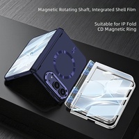 Coque de protection antichoc intégrée avec film et texture CD pour iPhone Duo 18 Fold à charnière magnétique