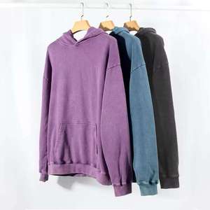 Sweat-shirts pour hommes personnalisés, effet délavé à l'acide, effet usé, coupe oversize - Product Image 1