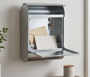 Boîte aux lettres murale élégante en acier galvanisé avec serrure à clé, antirouille, style vintage, accès frontal, pour extérieur - Product Image 4