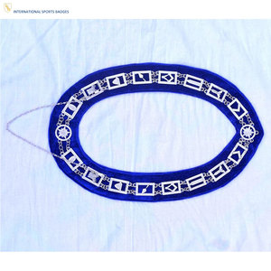 High Quality Eco-Friendly Customizable Masonic <b>Chain</b> Collar with Safety Pin Heavy Weight Velvet Embroidery - Product Image 6