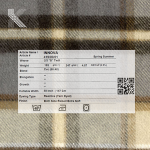 Tissu en flanelle à carreaux teint en fil 100 % coton / Tissu à carreaux brossé pour chemises et surchemises - Product Image 4