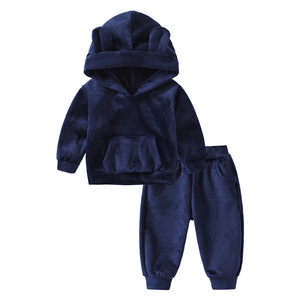 Conjunto Deportivo de 2 Piezas para Niños, 100% Algodón, Sudadera con Capucha y Pantalones Deportivos con Cintura Elástica para Invierno - Product Image 5