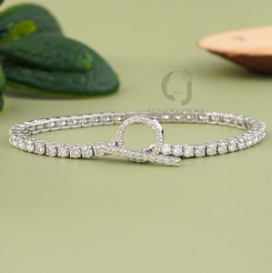 Pulsera Unisex de Oro Blanco Sólido de 14K con Diamantes Cultivados en Laboratorio VVS de Corte Brillante, Estilo Hip Hop, de la Fábrica Rudakiya Brothers - Product Image 3