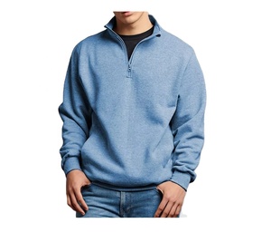 Sweat-shirts en molleton sportifs pour hommes, vêtements de rue, personnalisés, demi-zip, col montant, coupe ample, épaules tombantes, antibactériens - Product Image 4
