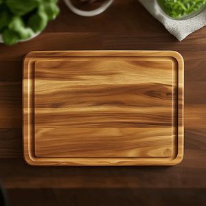 Tabla de Cortar de Madera de Acacia, Nogal y Olivo, Ecológica y Natural, con Logotipo Personalizado, para Cocina - Product Image 1