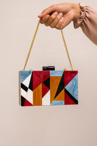 Bolso de Mano de Lujo Hecho a Mano, Duradero y Ecológico, con Cuentas de Resina y Madera, Diseño de Puntos, Cierre Abierto, Cadena Cruzada, Logotipo Personalizado - Product Image 5