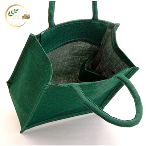Printed Green Fiber Jute Promotional <b>Bag</b> Eco Friendly Reusable Natural Fiber Shopping Tote - Product Image 1