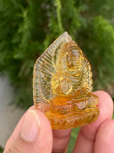 Ídolo de Buda de cristal dorado, figura de piedra preciosa tallada a mano, decoración espiritual, estatua de meditación, regalo religioso, piedra curativa - Product Image 1