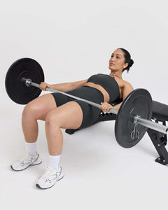 Factory Price Coal Unified <b>Shorts</b> For <b>Women</b> High Waisted <b>Women's</b> <b>Shorts</b> <b>Compressive</b> Waistband Sweat Wicking Performance Fabric - Product Image 4