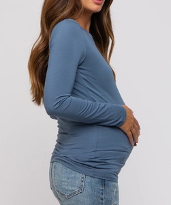 Nouveaux T-shirts de maternité 2026 au design optimal pour femmes, respirants, prix de gros, vêtements d'allaitement personnalisés - Product Image 5