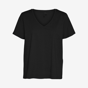 Nueva camiseta de cuello en V personalizada, de moda, para mujer, holgada, de manga corta, 100% algodón, para verano, servicio OEM - Product Image 3