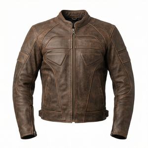 Blouson de moto professionnel en cuir, prêt pour la piste et la route, équipement de protection, manteau de motard en cuir de vachette, couleur personnalisable - Product Image 1