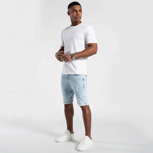 Shorts en jean déchirés respirants pour hommes 2026 – Style décontracté avec trous, bleu déchiré – Prix de gros abordable - Product Image 5