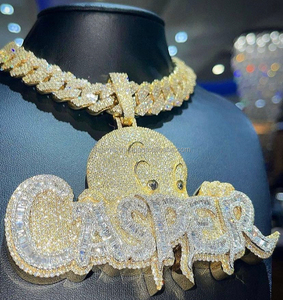 จี้เพชรทรงเหลี่ยมเจียระไนแบบไอซ์สไตล์ฮิปฮอปสำหรับผู้หญิง ทอง 14k ประดับเพชร RB Gems แท้ที่ได้รับการรับรองจากห้องปฏิบัติการ รุ่นใหม่ปี 2021 รับผลิตตามสั่งขายส่ง - Product Image 3