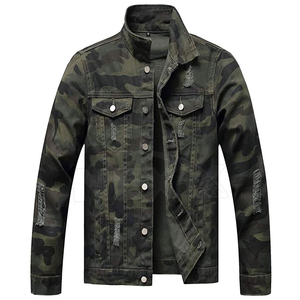 Wholesale Clothing Manufacturer Men's Jackets Custom Basic Solid Color <b>Jeans</b> Men's Jackets Trend Custom Logo Garment Production - Product Image 1
