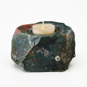 Portavelas de Piedra Natural Tallado a Mano de Jaspe Sanguíneo y Ágata, Gema Curativa, Venta al por Mayor - Product Image 1