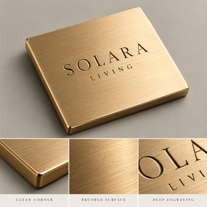 Plaque de logo en métal gaufré pour mobilier, OEM pour collections de luxe et identité de marque haut de gamme - Product Image 5