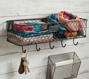 Premium Rustic Metal <b>Wire</b> <b>Storage</b> <b>Basket</b> Rectangle Hanging Multi-Purpose Neatening Organizer For Home - Product Image 4