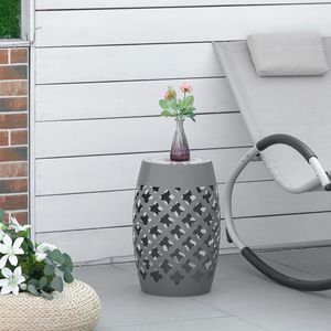 "Aluminum <b>Folding</b> Patio Side <b>Table</b> Gray Mosaic Accent Plant Stand for <b>Dining</b>" - Product Image 2