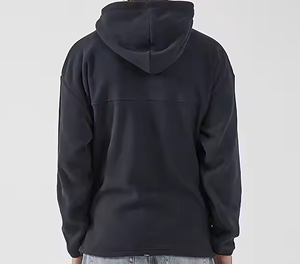 Men's Hooded Fleece Sweatshirt Full Sleeve <b>Zipper</b> Closure Solid Color Loose Fit All Seasons Casual <b>Top</b> - Product Image 2