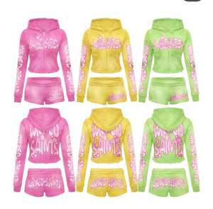 This women’s hoodie and shorts <b>set</b> is designed for comfort styl and everyday versatility Made from high- - Product Image 4