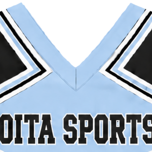 Haut d'uniforme de cheerleading bleu ciel sans manches à col en V pour femmes et filles, idéal pour la performance, la danse d'équipe, l'entraînement et la compétition - Product Image 6