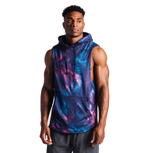 Débardeurs de sport sublimés pour hommes, personnalisés, coupe musclée, avec capuche, sans manches - Product Image 4