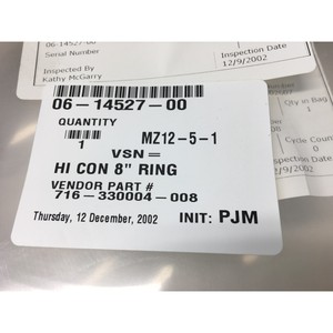 LAM 716-330004-008 Anillo, Foco, Hi-Cond, ESC, 8" - Equipo y piezas de semiconductores de confianza de la marca global Legacy - Product Image 5
