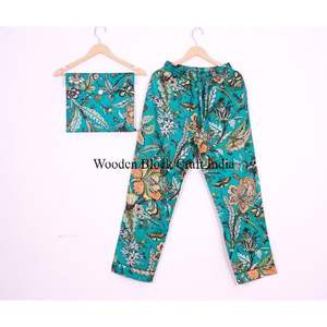 ชุดนอนผ้าฝ้ายพิมพ์ลายบล็อกน้ำหนักเบาสำหรับผู้หญิง เนื้อผ้านุ่ม ระบายอากาศได้ดี เหมาะสำหรับการพักผ่อน การนอนหลับ และสวมใส่สบายๆ - Product Image 3