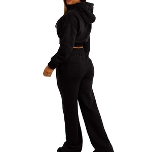 Survêtement pour femme avec logo personnalisé, manches longues, vêtements de sport, survêtements courts respirants pour femme - Product Image 4