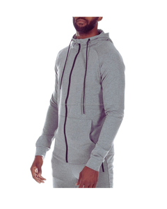 Survêtement de sport avec logo personnalisé unisexe 2 pièces veste et pantalon zippés vêtements de fitness à motif solide pour l'hiver commande en gros - Product Image 6
