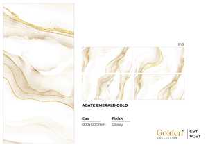 Azulejos de Porcelana Brillante de 600x1200mm, Azul Aqua con Vetas Doradas, Diseño Bookmatch GVT PGVT, para Pisos y Paredes - Product Image 3