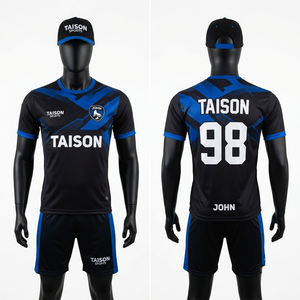 ชุดปั่นจักรยาน TAISON SPORTS 360 กรัม ผลิตจากโพลีเอสเตอร์/คอตตอน ระบายความชื้น เป็นมิตรกับสิ่งแวดล้อม ดีไซน์สีแดงดำแบบแผง  สำหรับทุกเพศ  สามารถสั่งทำได้ - Product Image 1