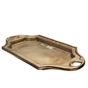 Bandeja de Servicio Metálica con Textura de Cocodrilo, Bandejas Decorativas Rectangulares de Súper Calidad con Asas para Uso en Hoteles y Restaurantes - Product Image 5