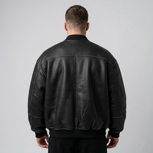 Men's Custom Oversized <b>Leather</b> Jacket | <b>High</b> Grade Breathable Stylish <b>Top</b> Demanded Clothing Manufacturer - Product Image 2